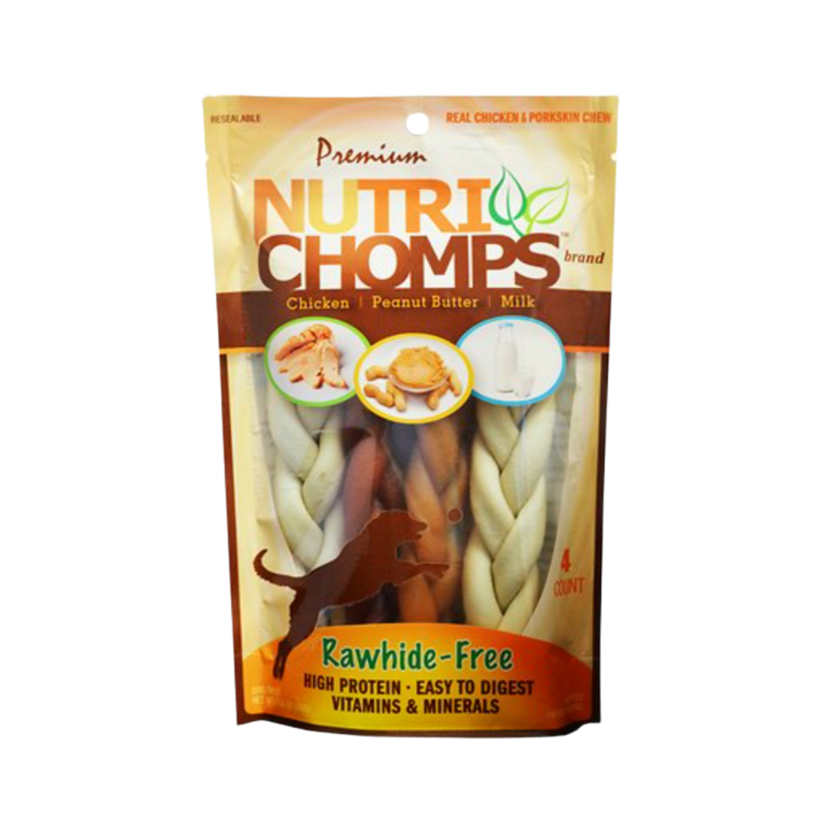 Scott Pet Premium Nutri Chomps Assorted Flavor Braided Dog Treats 4 ct
