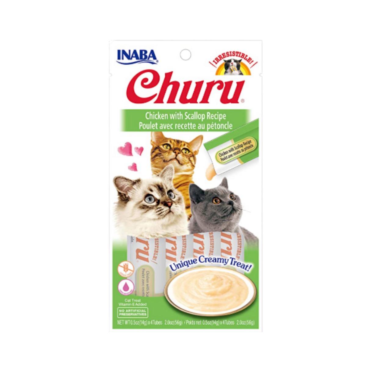 Inaba Churu Chicken & Chicken With Scallop Puree Variety Pack Creamy Cat Treat 10 pk