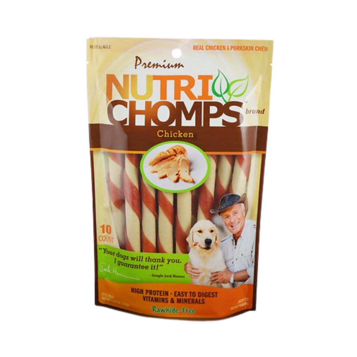 Scott Pet Nutri Chomps Chicken Flavor Twists Rawhide-Free Mini Dog Treats 10 ct