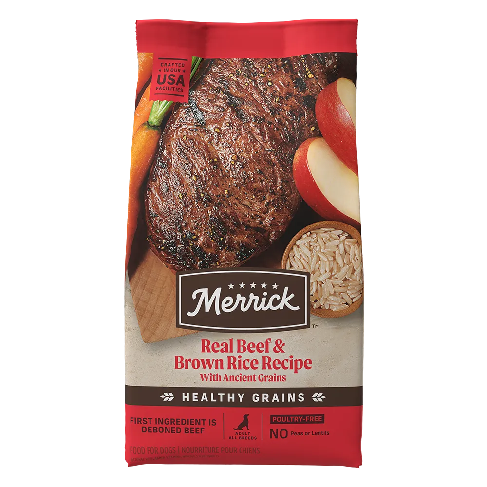 Merrick Real Beef & Brown Rice Recipe with Ancient Grains Dry Dog Food 25 lb