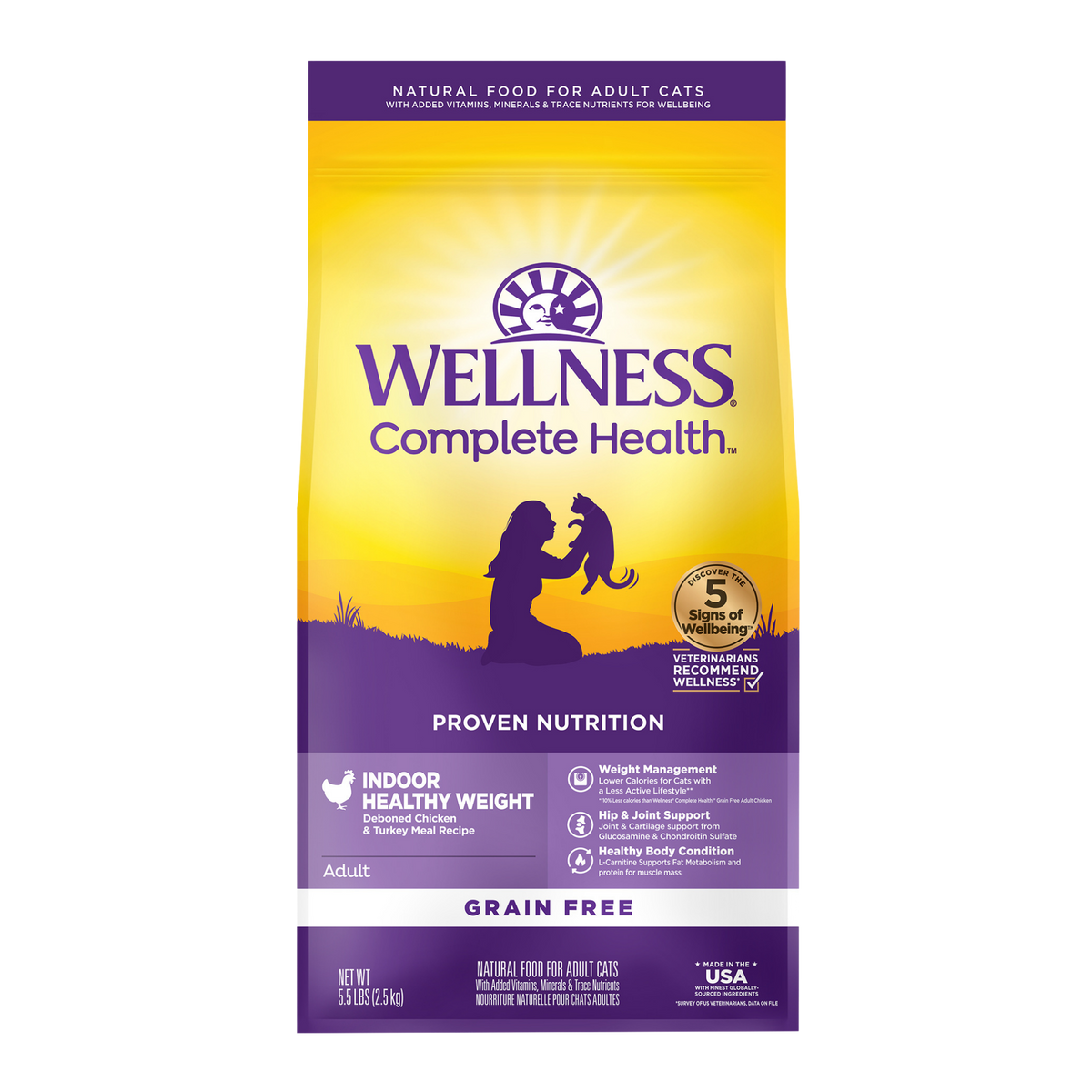 Wellness Complete Health Indoor Healthy Weight Chicken Recipe Grain-Free Dry Cat Food