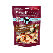 Smartbones Rawhide-Free Chicken/Vegetable With Chicken Wrap Knotted Mini Bones For Dogs 20 ct