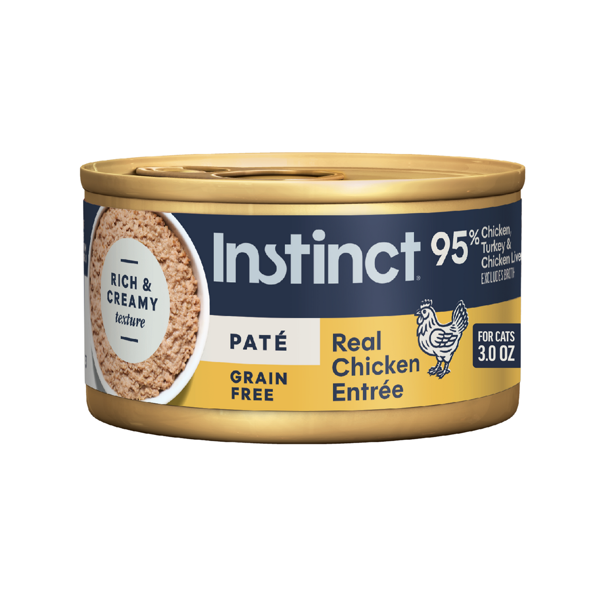 INSTINCT Original Grain-Free Pate Real Chicken Recipe Canned Cat Food