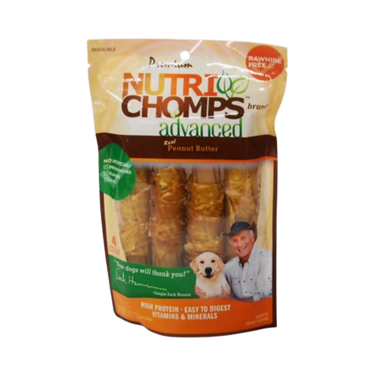 Scott Pet Nutri Chomps Advanced Peanut Butter Twists With Chicken Wrap Dog Treats 4 ct