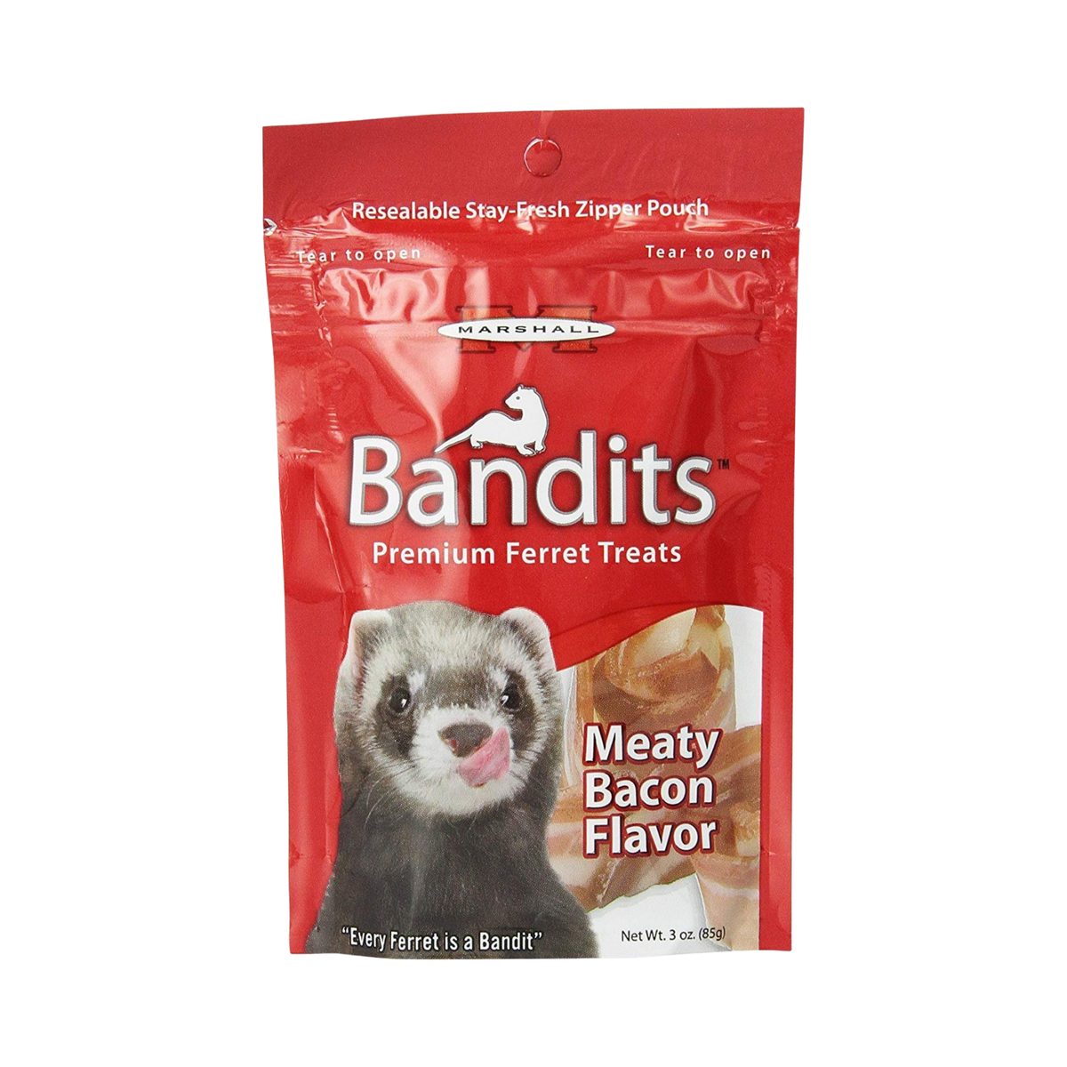 Marshall Bandits Premium Ferret Meaty Bacon Flavor Treats 3 oz