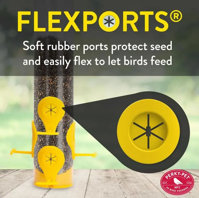 Perky Pet Classic Flexport Finch Feeder, Holds up to 1.5 lb of Thistle