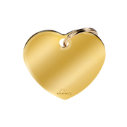 Myfamily Large Chrome Plated Brass Heart Shaped Personalized Dog ID Tag