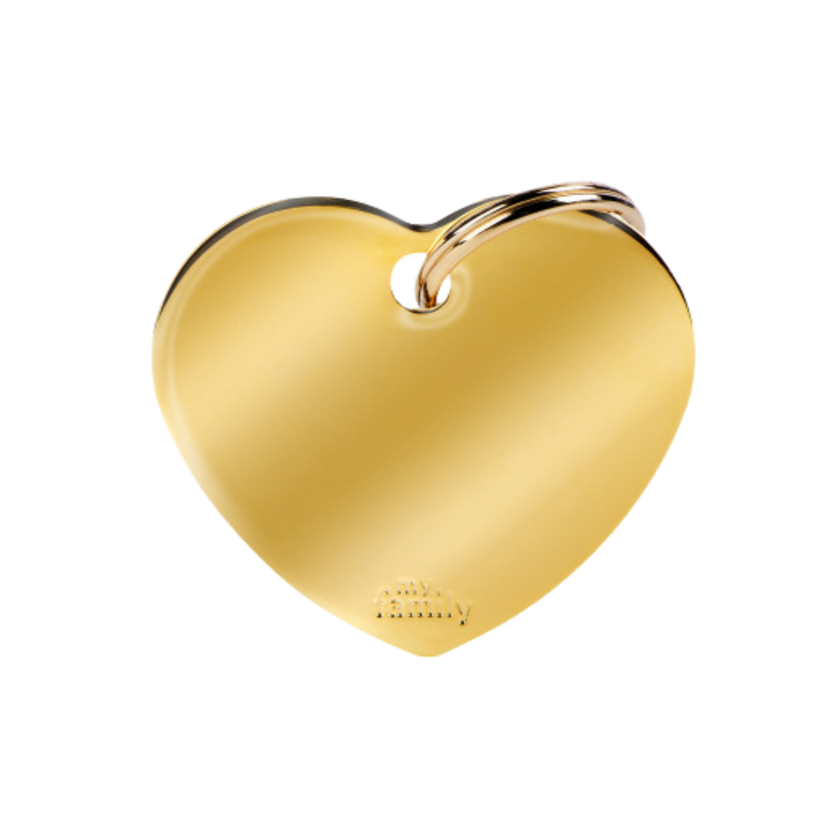 Myfamily Large Chrome Plated Brass Heart Shaped Personalized Dog ID Tag