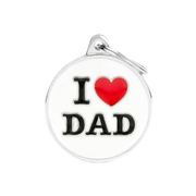 Myfamily Large Enamel "I Love Dad" Personalized Dog ID Tag