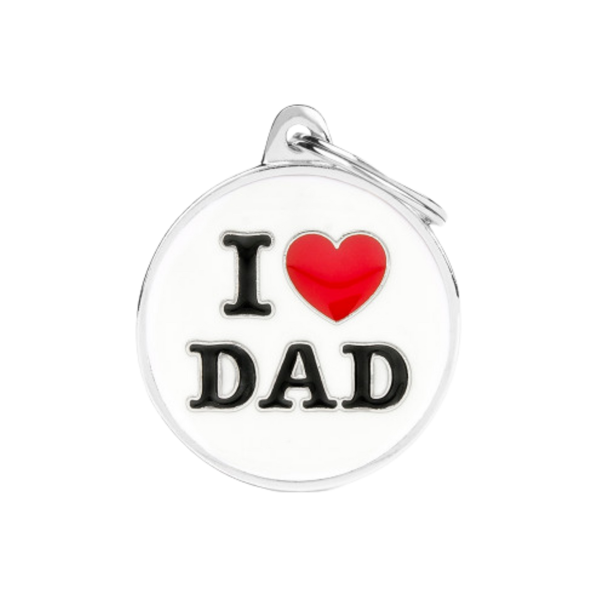 Myfamily Large Enamel "I Love Dad" Personalized Dog ID Tag