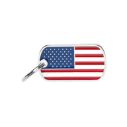 Myfamily Enamel U.S.A. Flag Personalized Dog ID Tag