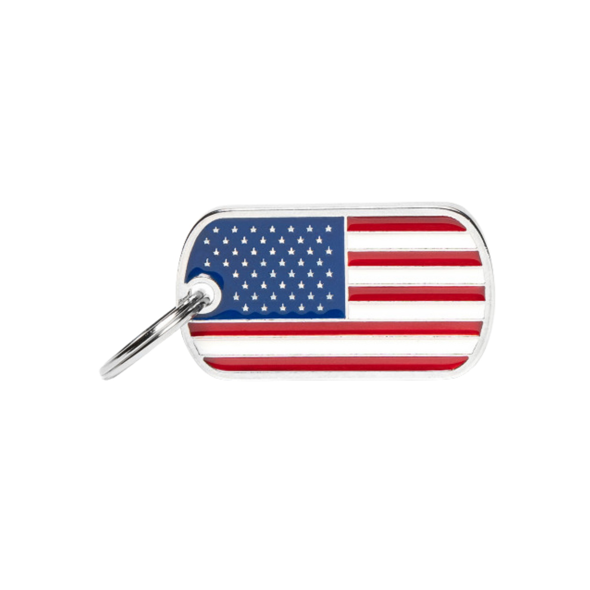Myfamily Enamel U.S.A. Flag Personalized Dog ID Tag