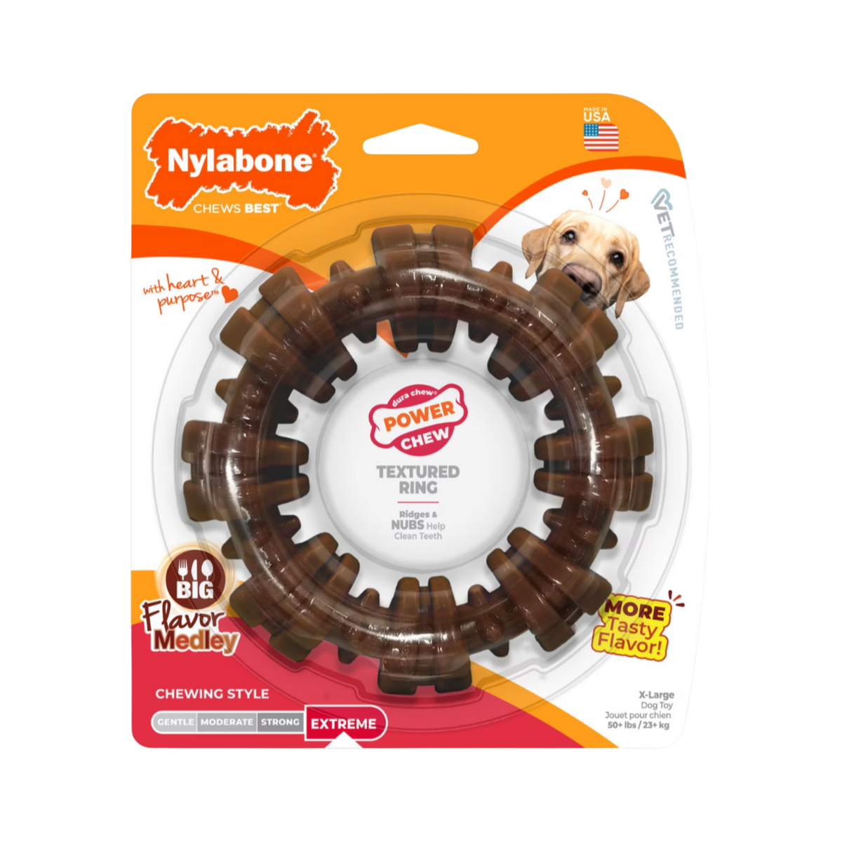 Nylabone DuraChew Power Chew Textured Ring Dog Chew Toy Over 50 lbs