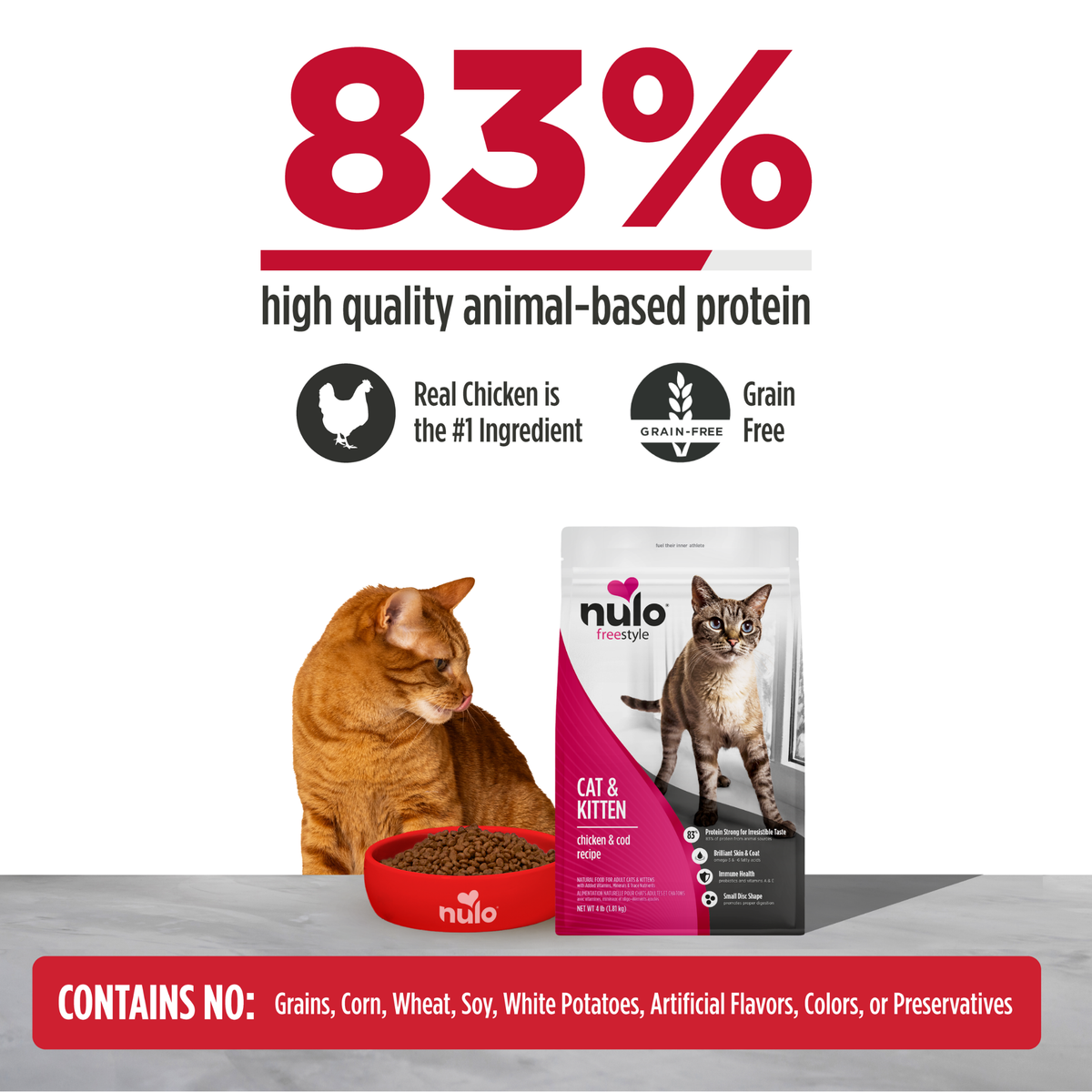 Nulo Freestyle Cat & Kitten Grain-Free Chicken & Cod Dry Cat Food 5 lb
