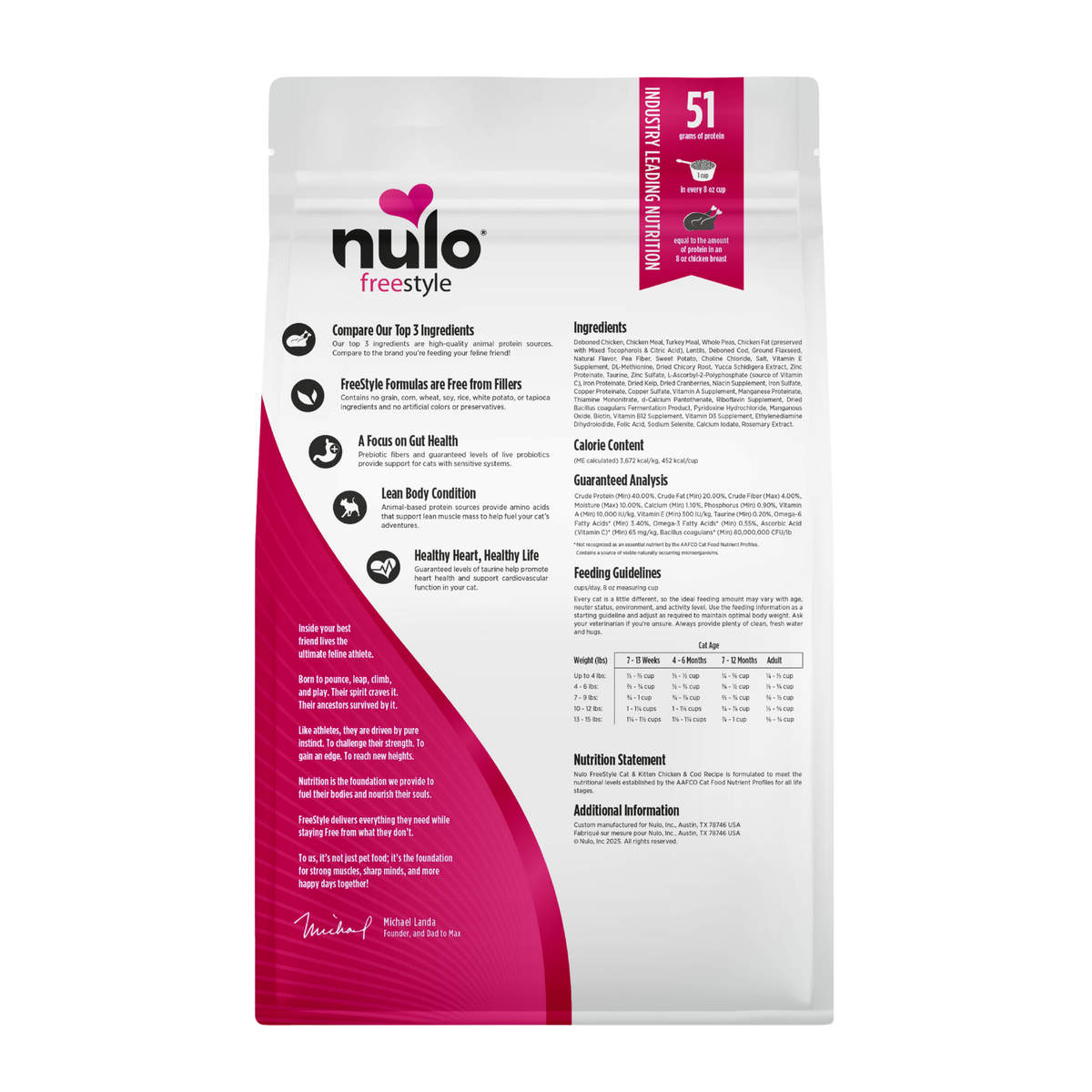 Nulo Freestyle Cat & Kitten Grain-Free Chicken & Cod Dry Cat Food 5 lb