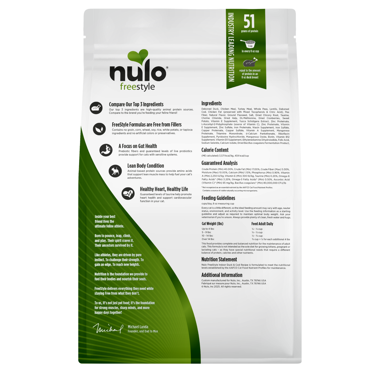 Nulo Freestyle Grain-Free Duck Indoor Dry Cat Food 5 lb