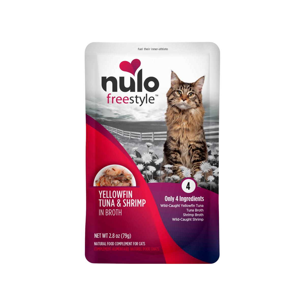 NULO Freestyle Grain-Free Yellowfin Tuna & Shrimp in Broth Cat Food Pouch
