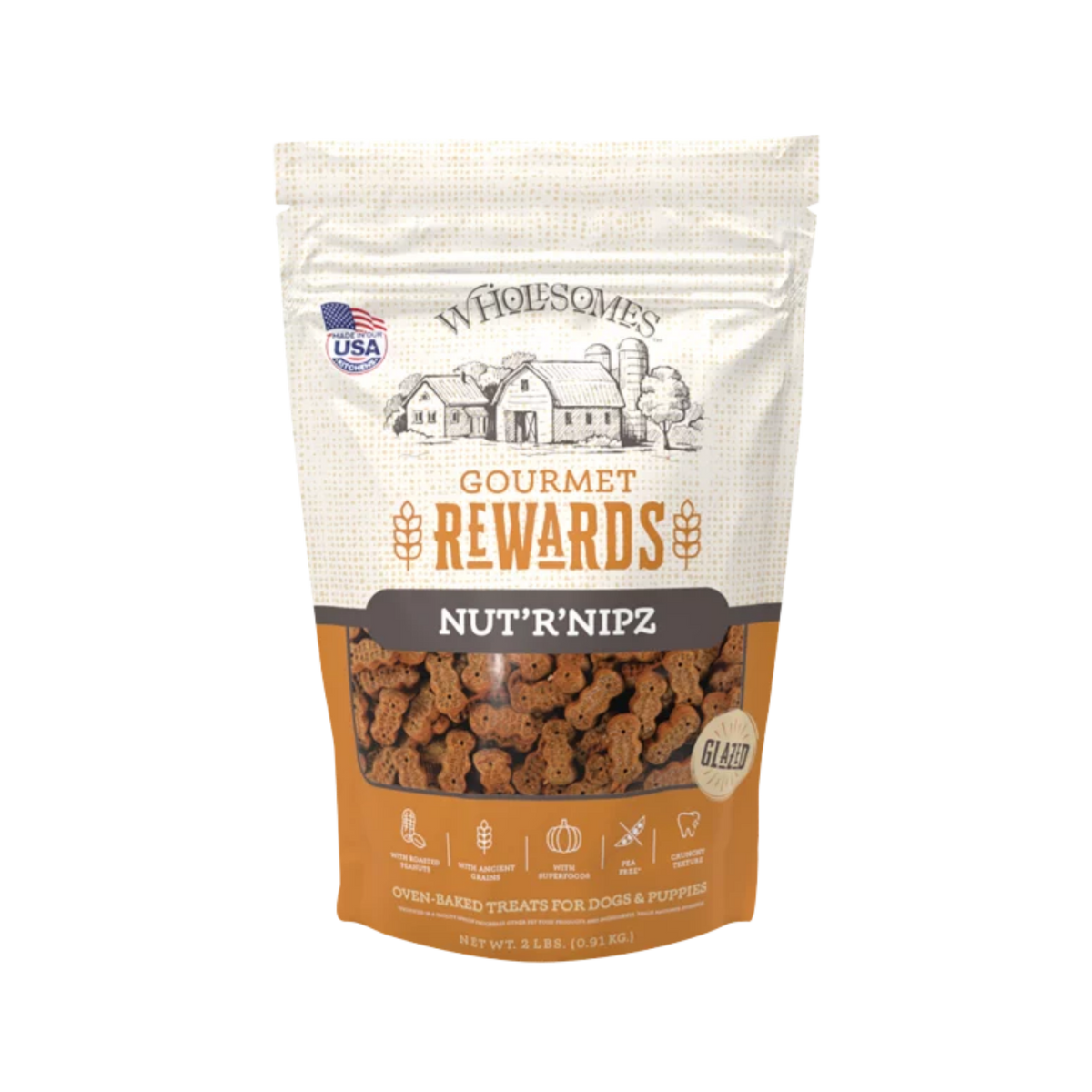 Wholesomes Gourmet Rewards Nut'R'Nips Oven-Baked Dog Treats 2 lb
