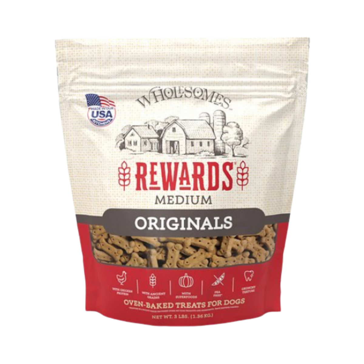 Wholesomes Rewards Medium Original Biscuits 3 lb