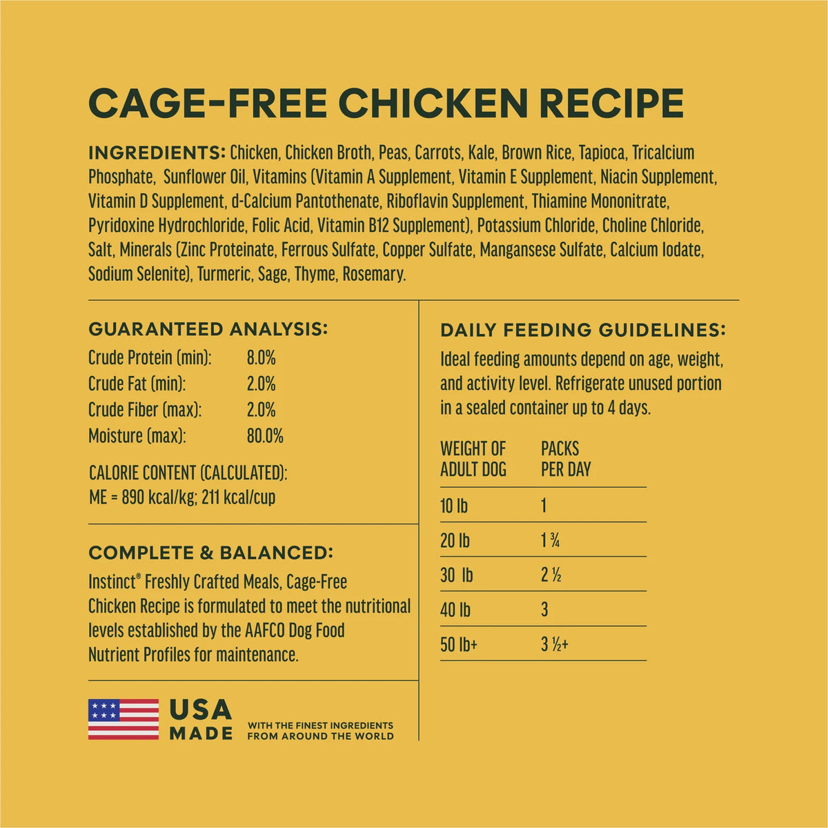 Instinct Freshly Crafted Meals Adult Wet Chicken Recipe Dog Food