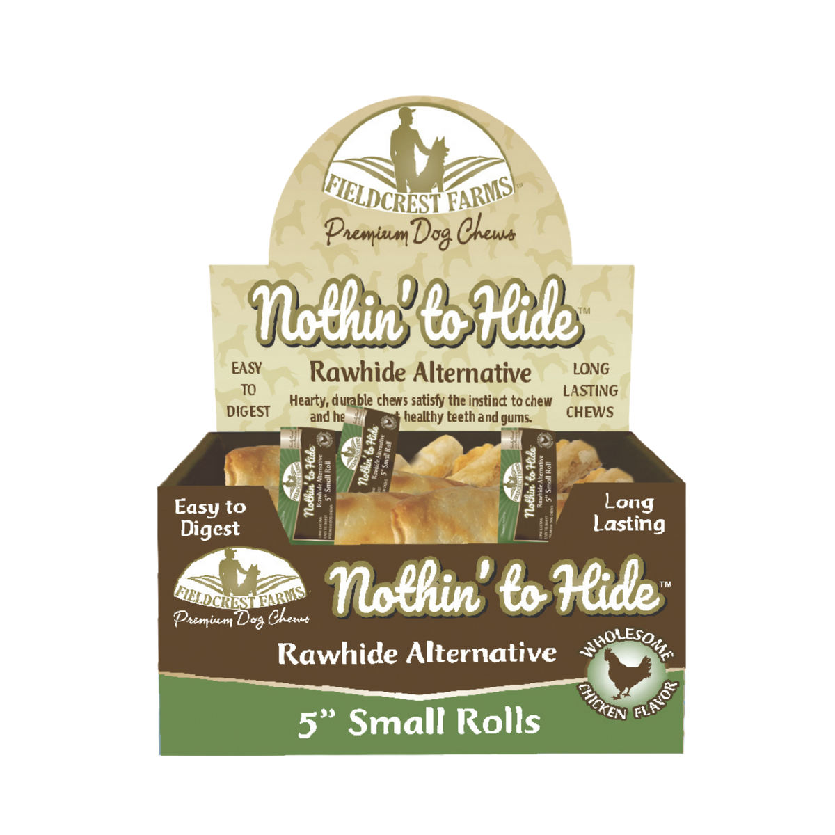 Spot Fieldcrest Farms Nothin' to Hide Chicken Roll for Dogs 5 in