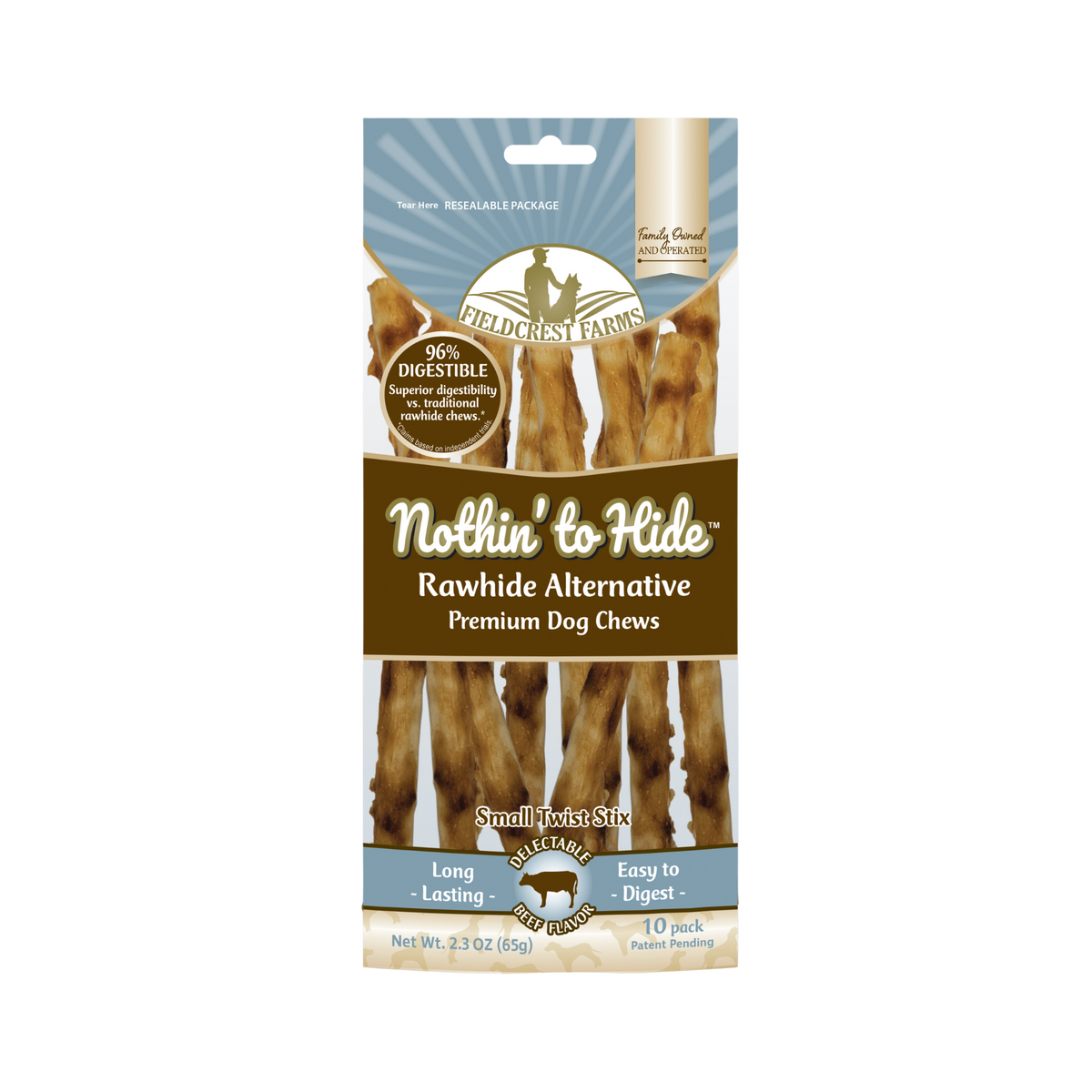 Spot Fieldcrest Farms Nothin' to Hide Beef Twist Stix for Dogs 10 pk