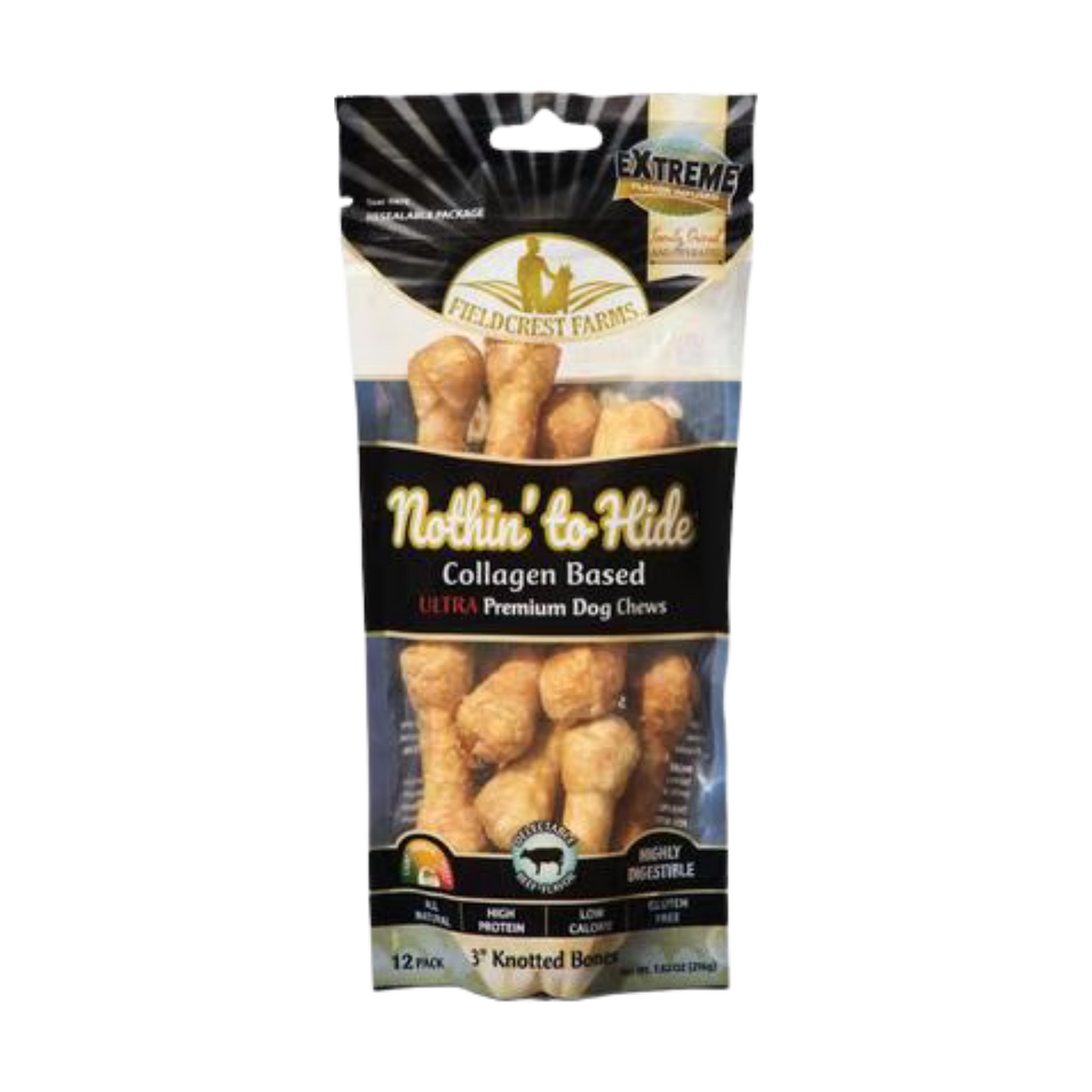 Spot Fieldcrest Farms Nothin' to Hide Ultra Knotted Dog Bones 12 pk 3 in