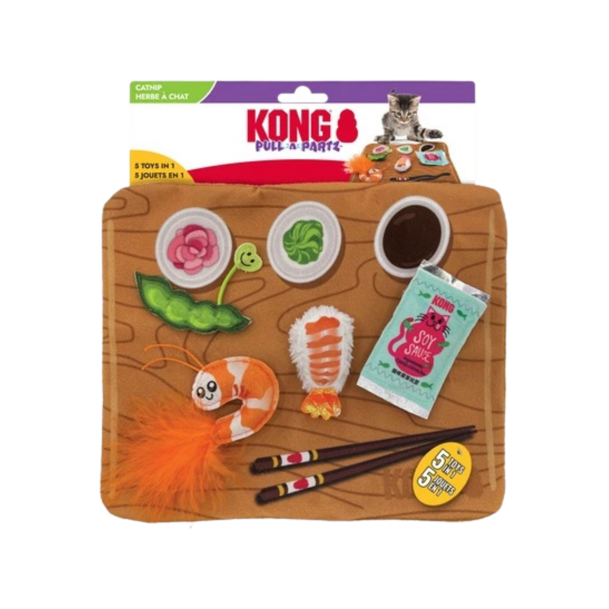 Kong Pull-A-Partz Sushi Catnip Cat Toys, 5 count
