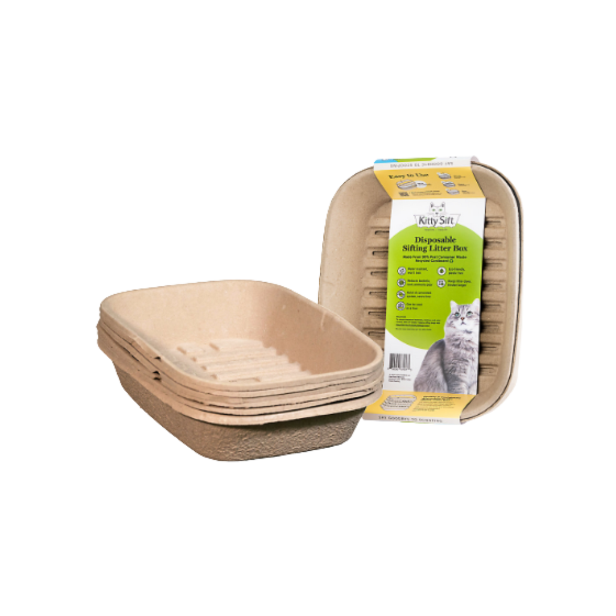 Kitty Sift Disposable Sifting Cat Litter Box, 3 pack