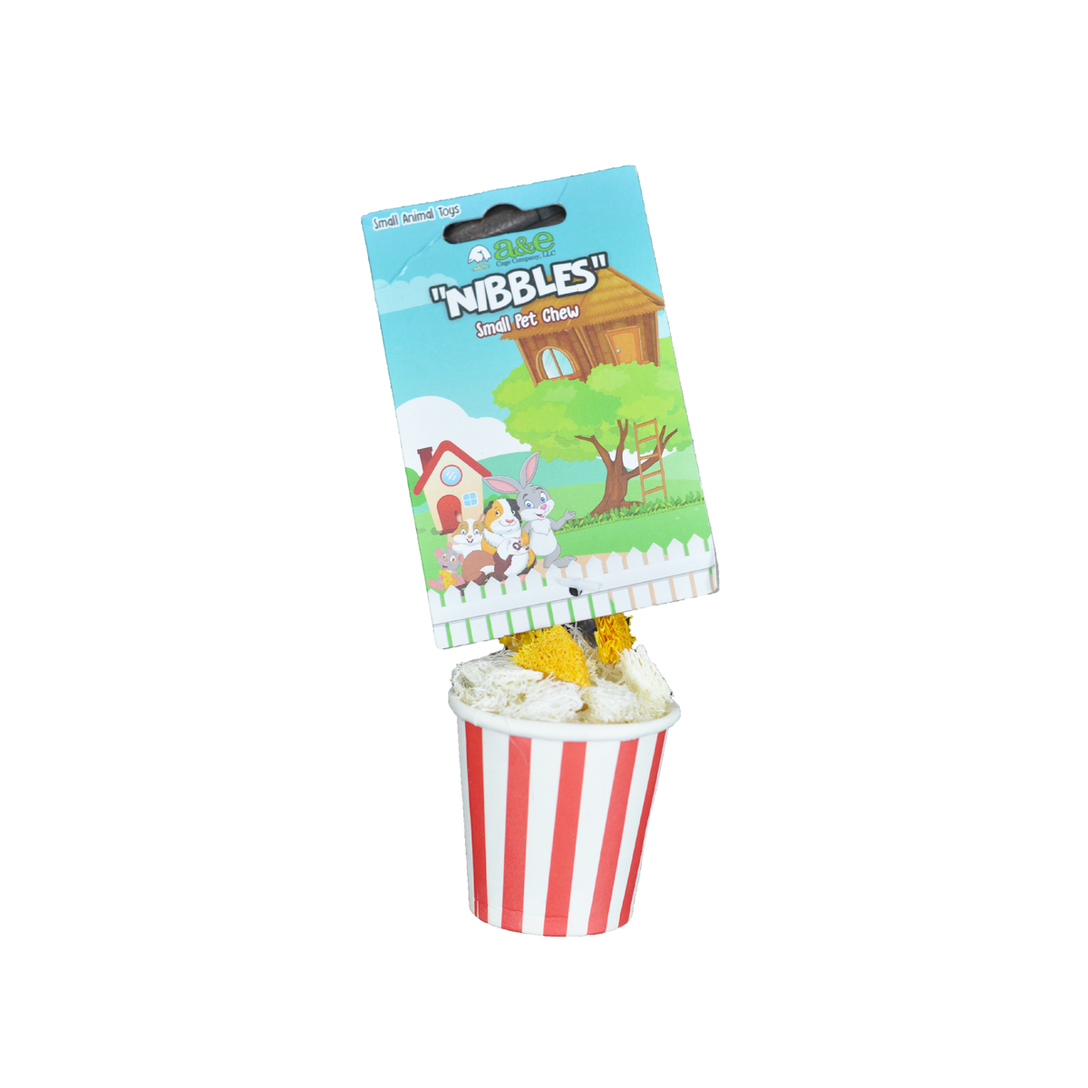 A&E Nibbles Loofah Popcorn Small Animal Chew Toy