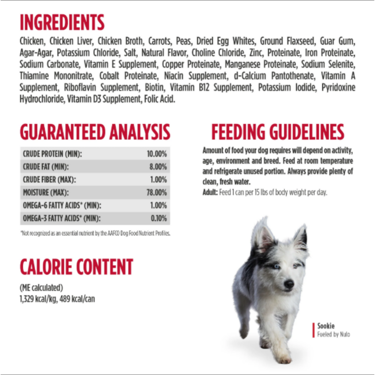 NULO Freestyle Chicken, Carrots & Peas Recipe Grain-Free Adult Canned Dog Food