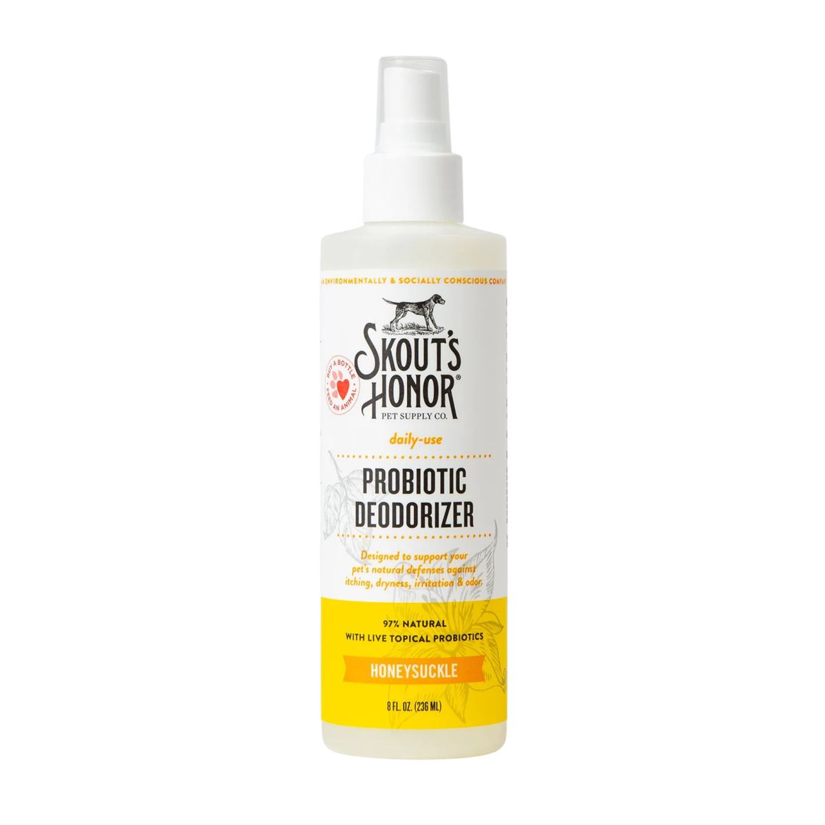 Skout's Honor Probiotic Deodorizing Honeysuckle Scented Spray for Dogs 8 oz