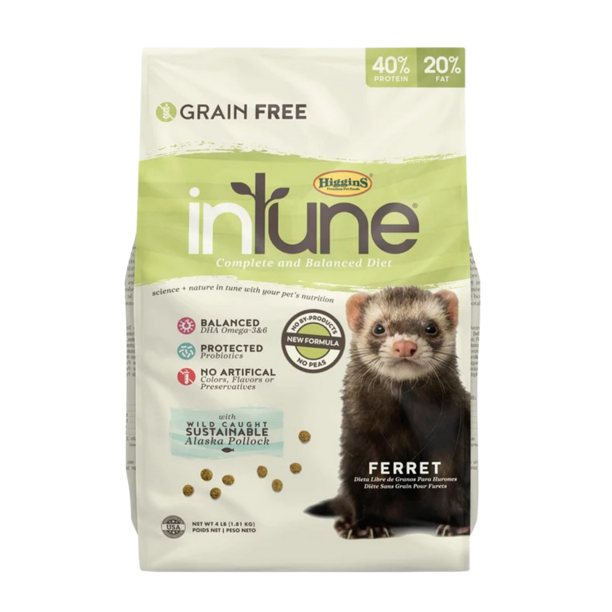 Higgins inTune Complete & Balanced Diet Grain-Free Ferret Food 4 lb