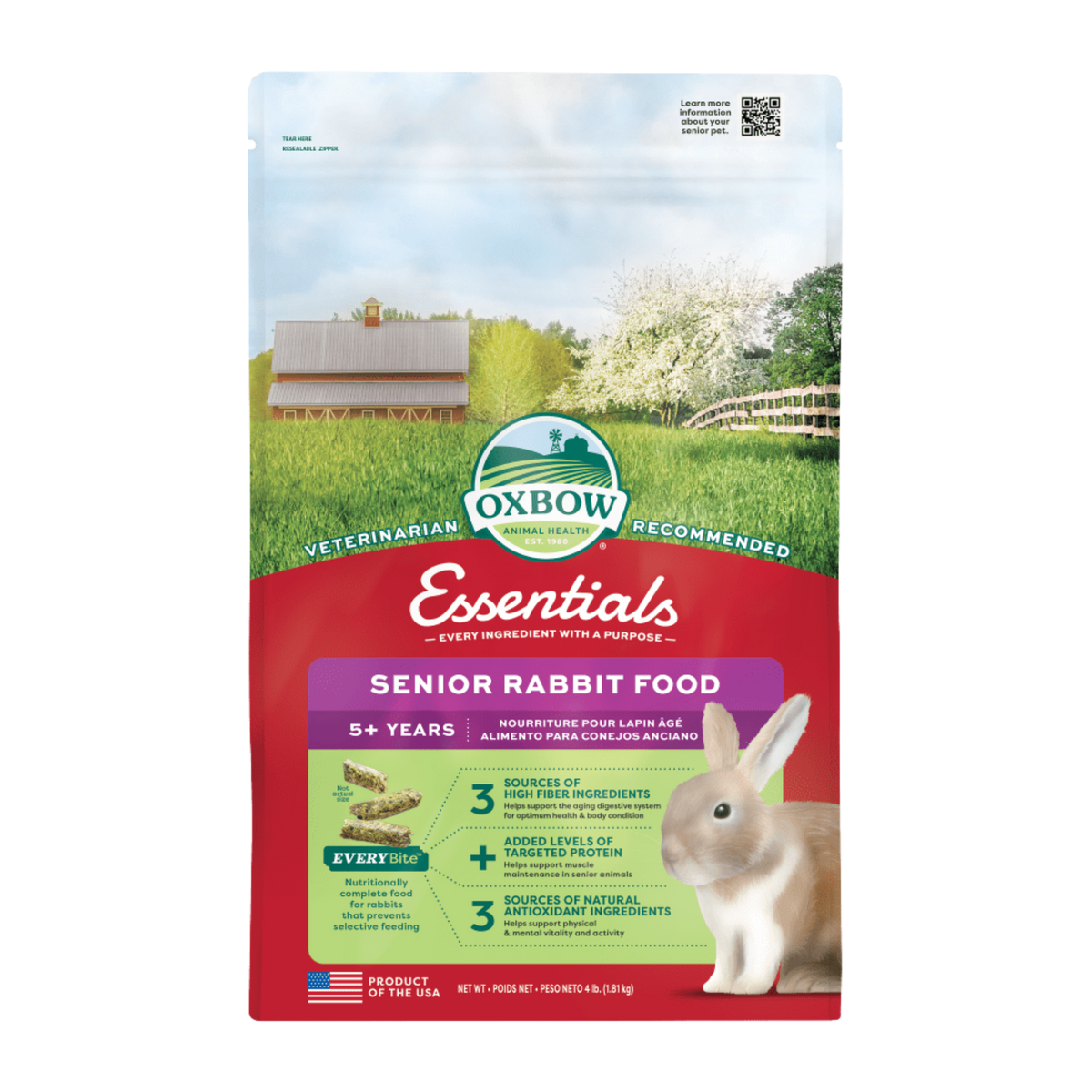Oxbow Essentials Senior Rabbit Food 4 lb