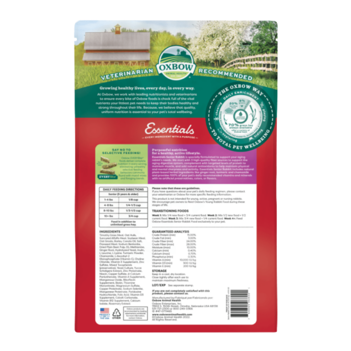 Oxbow Essentials Senior Rabbit Food 4 lb