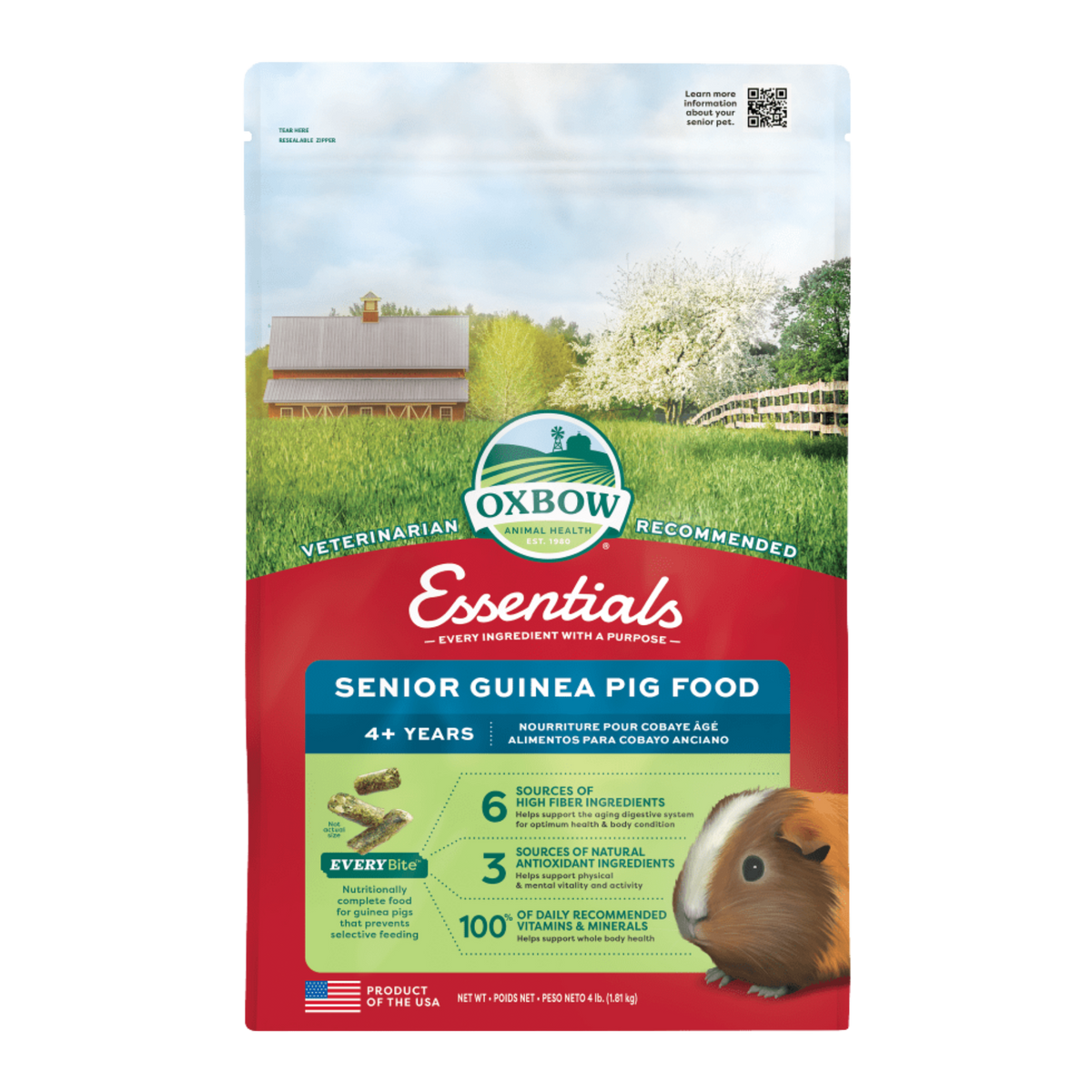 Oxbow Essentials Senior Guinea Pig Food 4 lb