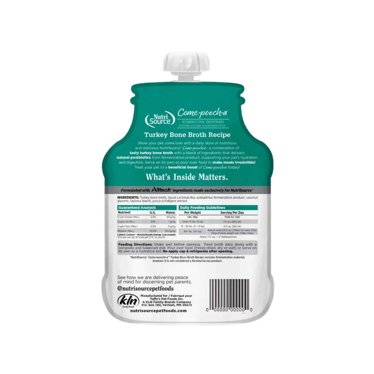 Nutrisource Come-Pooch-A Turkey Bone Broth Recipe for Dogs 12 oz