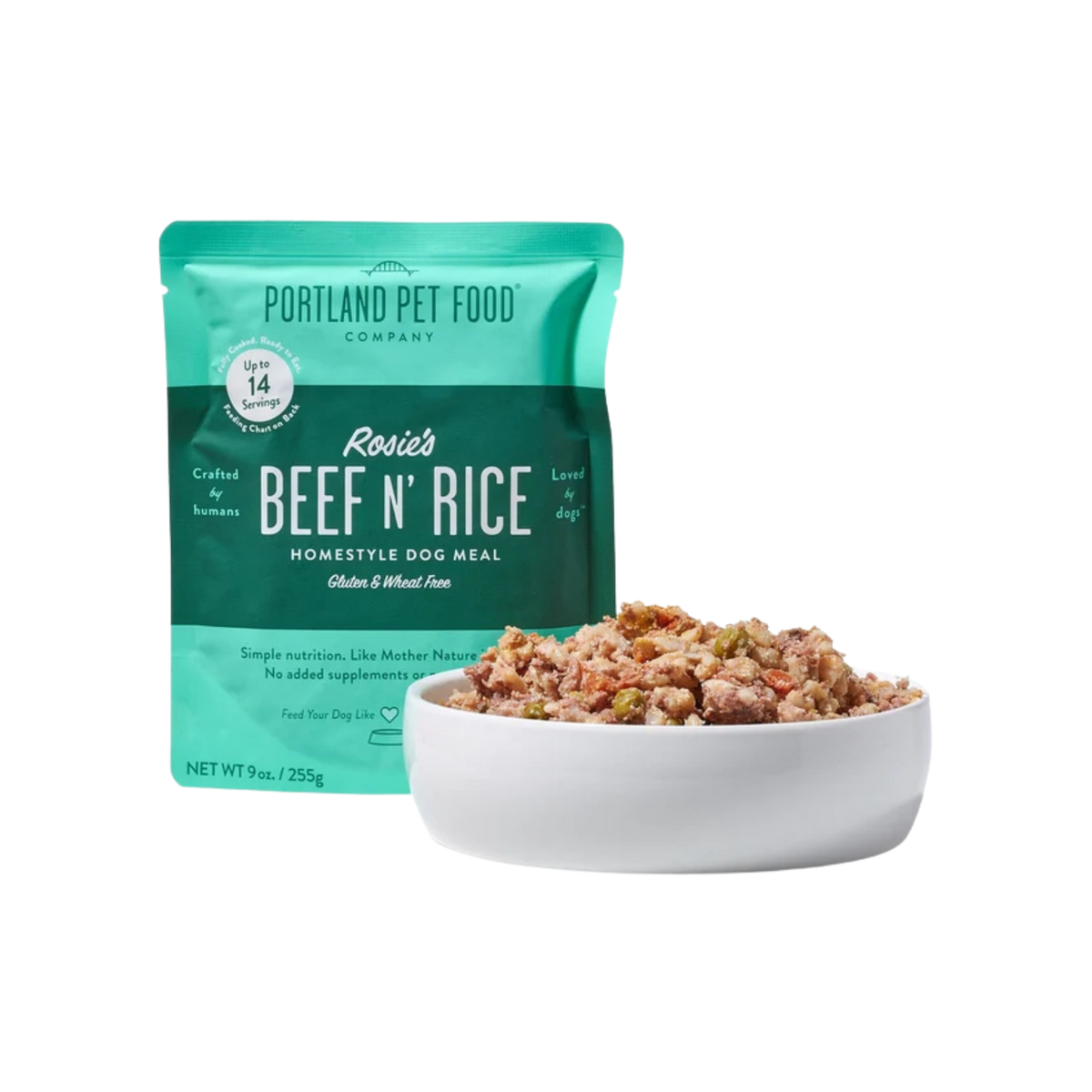 Portland Pet Food Company Rosie's Beef N' Rice Dog Meal Pouch