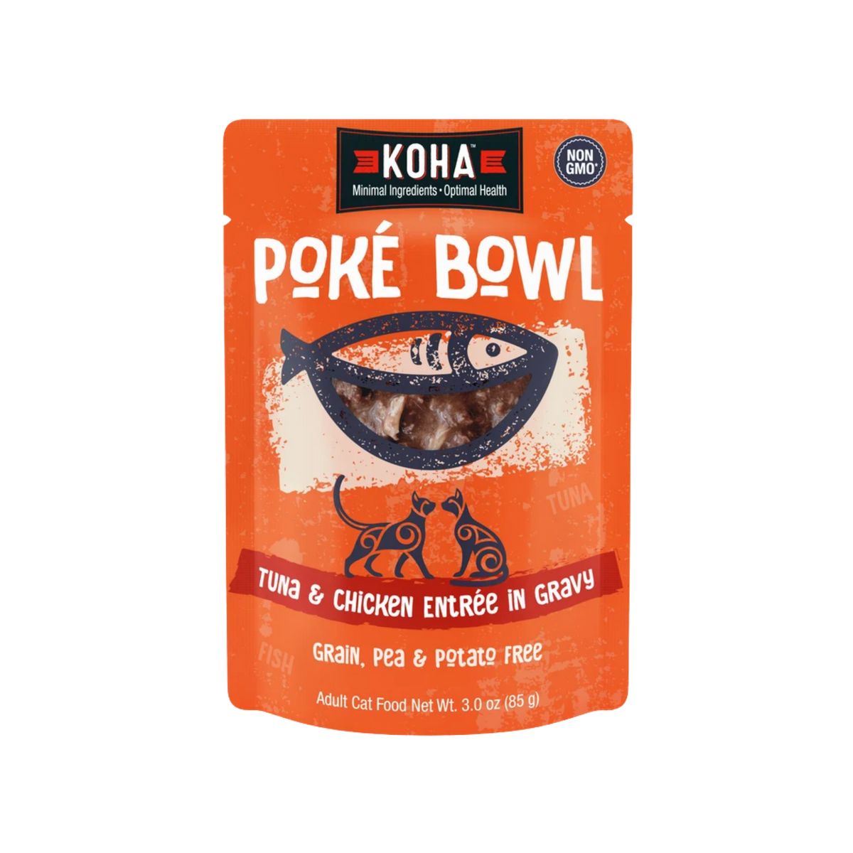 Koha Poke Bowl Tuna & Chicken Entrée in Gravy for Adult Cats