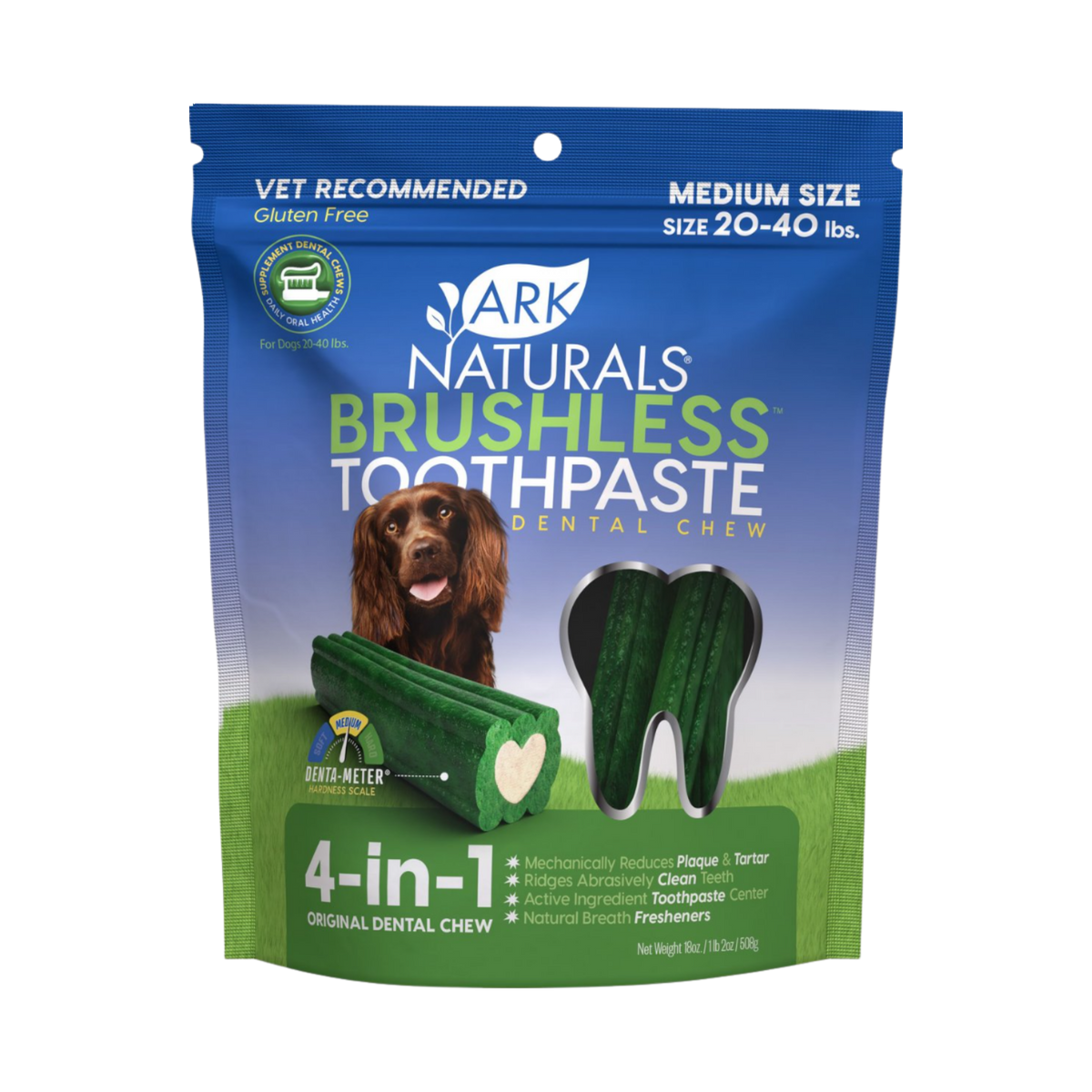 Ark Naturals Brushless Toothpaste Medium Gluten-Free Dental Dog Treats