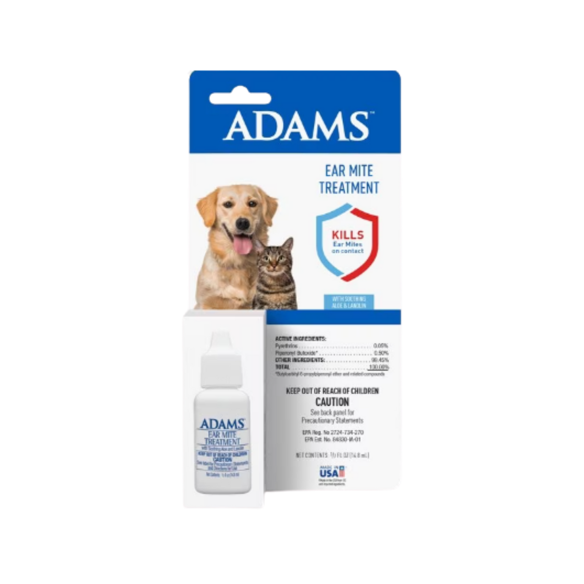 Adams Clear Ear Mite Treatment for Dogs & Cats .5 oz