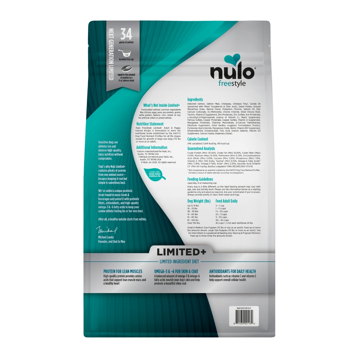 Nulo Freestyle Grain-Free Limited Ingredient Salmon Recipe All Life Stages Dry Dog Food