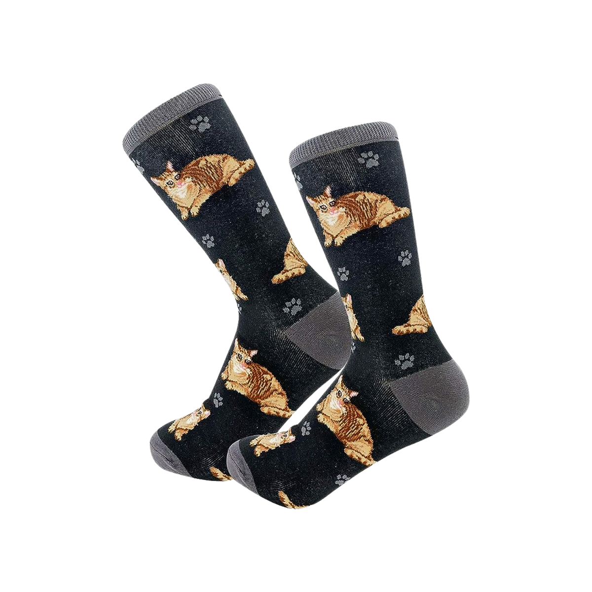 E & S Imports Pet Lover Socks Orange Tabby Cat, Unisex, One Size Fits Most