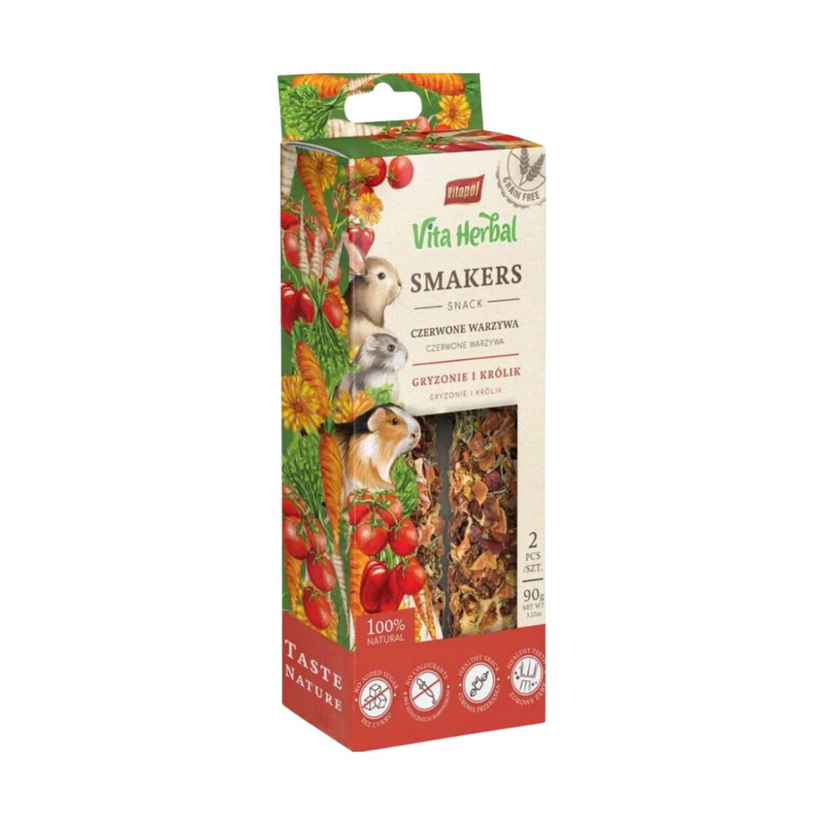 A&E Vitapol Vita Herbal Smakers Red Vegetables Small Animal Treat 2 pk