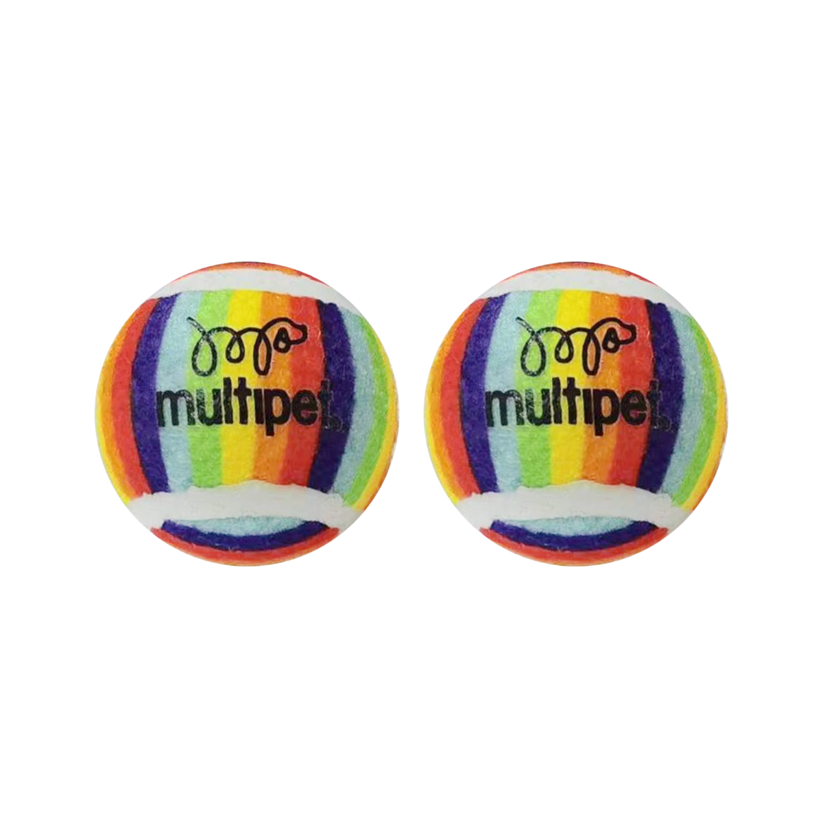 Multipet Pride Rainbow Tennis Balls Cat Toys, 2 inch, 2 pk