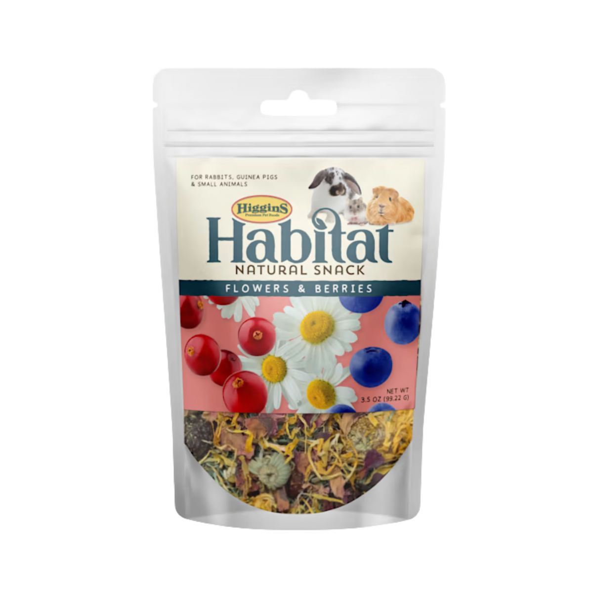 Higgins Habitat Natural Snack Flowers & Berries Small Animal Treats 3 oz