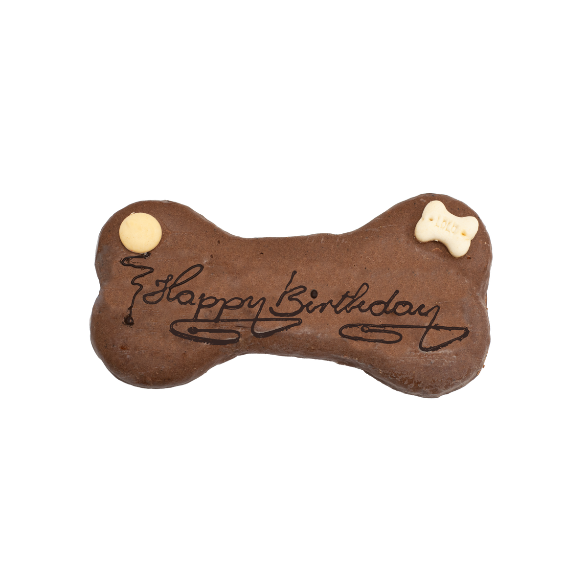 A&E Lolo Pets Classic LoLo Peanut Butter Bone Shaped Birthday Cake Dog Treat 7 in