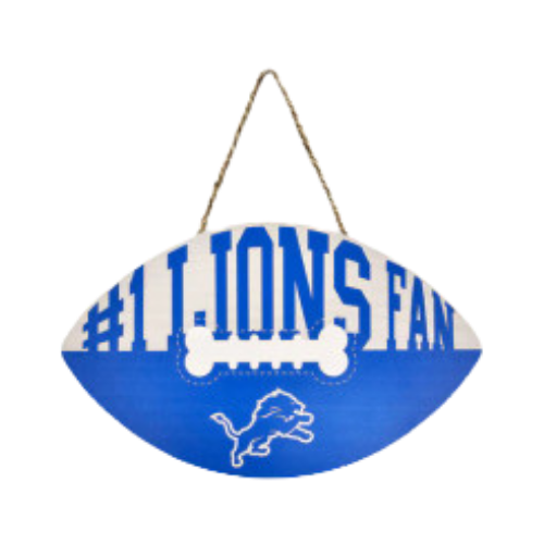 Pets First Detroit Lions Football Shaped Sign
