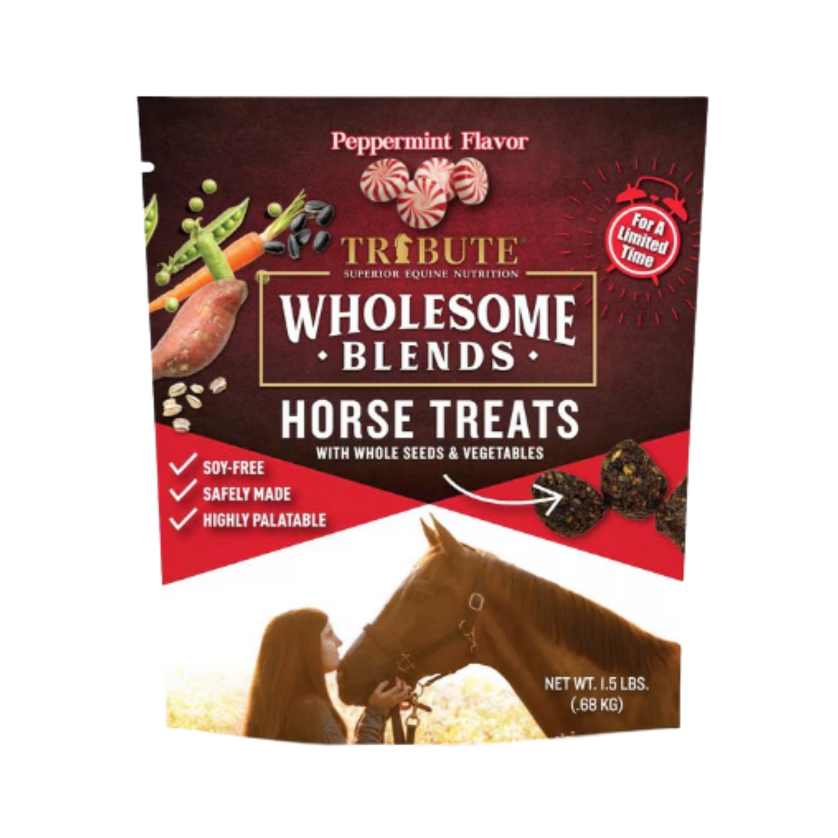 Kalmbach Feeds Wholesome Blends Peppermint Flavor Horse Treats 1.5 lb