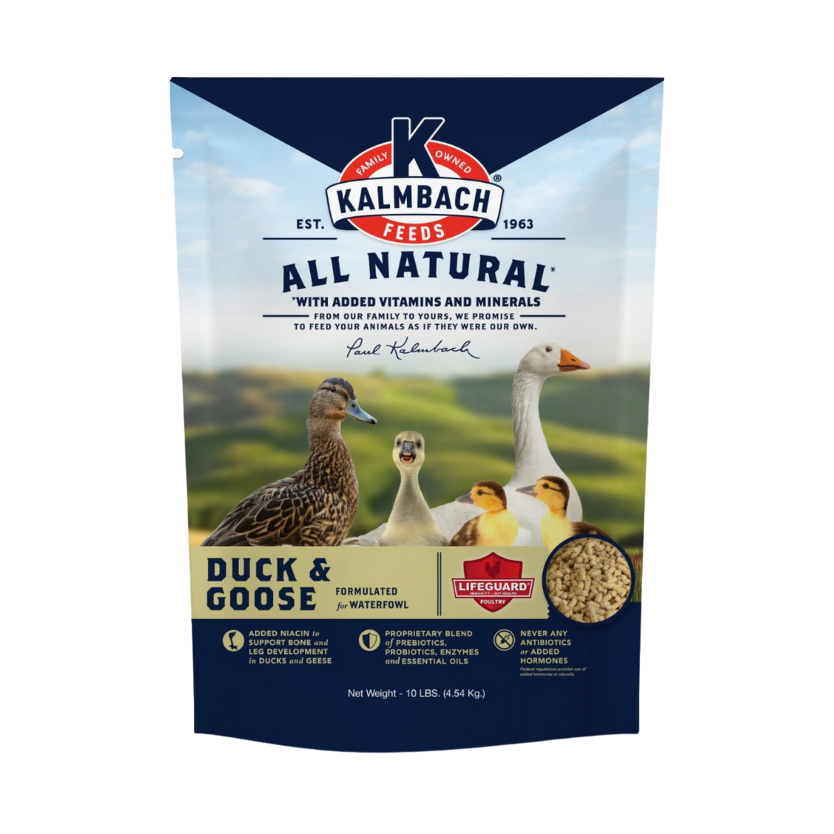 Kalmbach Feeds All Natural 18% Duck & Goose Waterfowl Mini Pellet Feed 10 lb